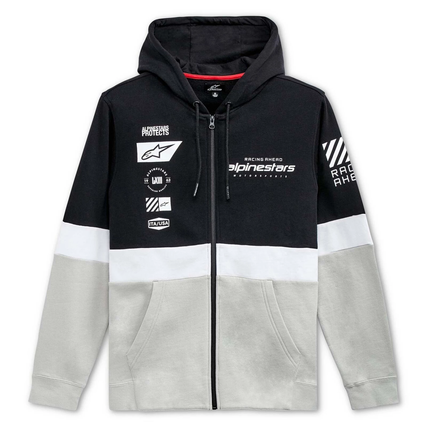 Alpinestars Position Black/White/Silver Zip-Up Hoodie 1 Alpinestars Position Black/White/Silver Zip-Up Hoodie