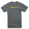 Alpinestars Linear Wordmark Charcoal/Fluro Yellow Tee