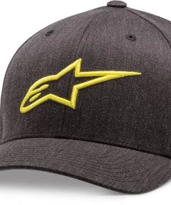 Alpinestars Ageless Hat (Curved Bill/Flex Back) Charcoal Heather/Hi-Vis Yellow