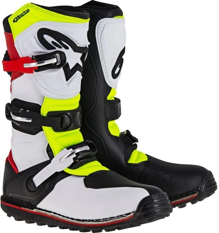 Alpinestars Tech T White/Red/Fluro Yellow Boots 1 Alpinestars Tech T White/Red/Fluro Yellow Boots
