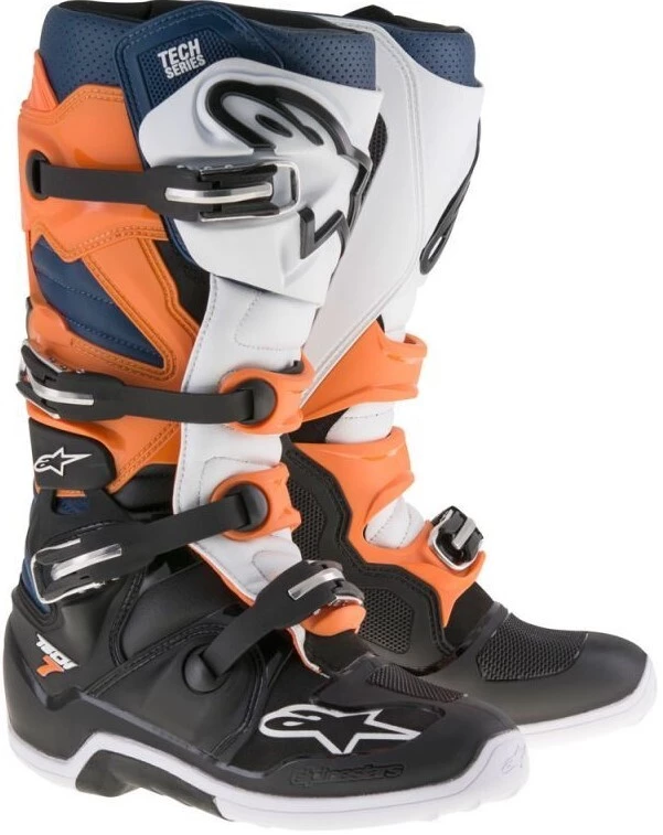 Alpinestars Tech 7 Black/Orange/White/Navy Boots 1 Alpinestars Tech 7 Black/Orange/White/Navy Boots