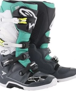 Alpinestars Tech 7 Dark Grey/Teal/White Boots