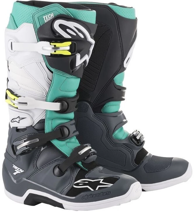 Alpinestars Tech 7 Dark Grey/Teal/White Boots 1 Alpinestars Tech 7 Dark Grey/Teal/White Boots