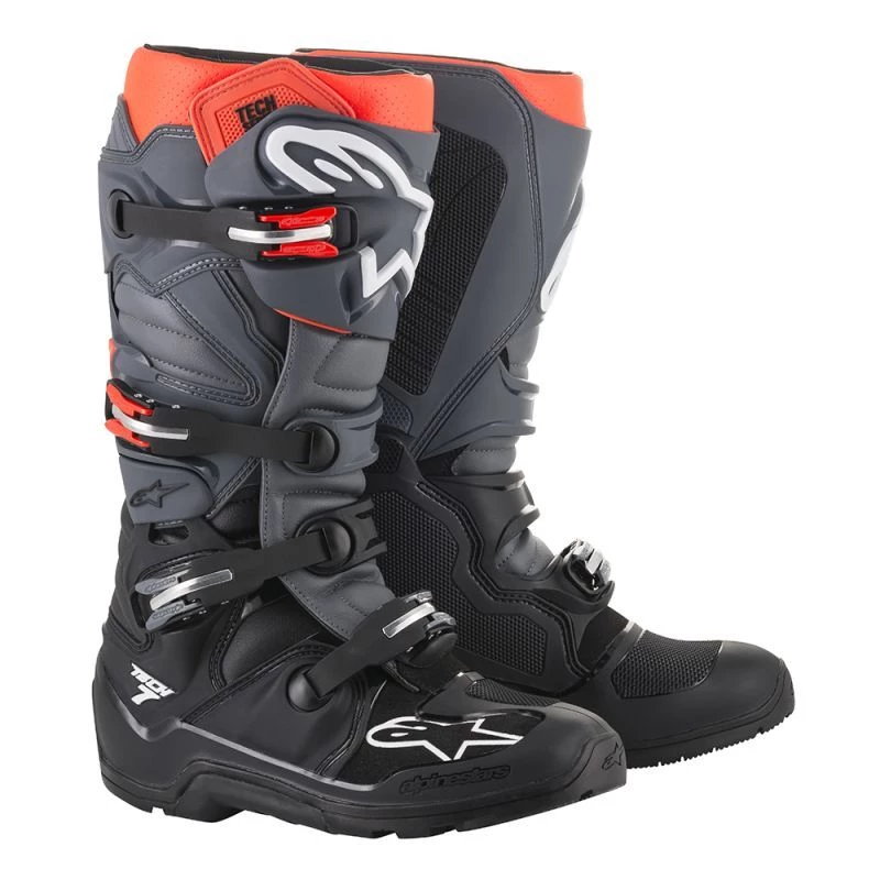 Alpinestars Tech 7 Enduro Black/Dark Grey/Fluro Red Boots 1 Alpinestars Tech 7 Enduro Black/Dark Grey/Fluro Red Boots