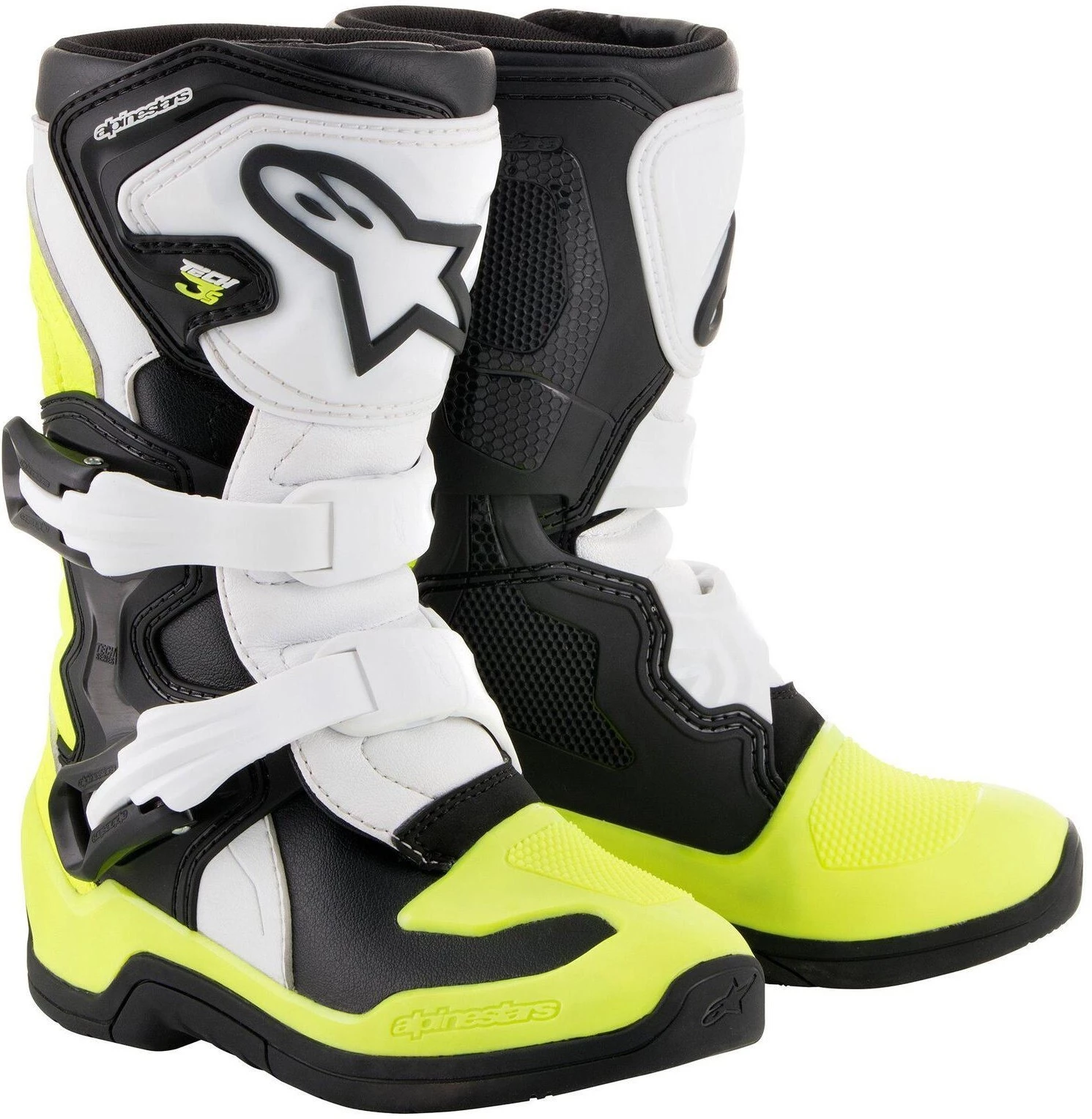 Alpinestars Tech 3S Black/White/Fluro Yellow Kids Boots 1 Alpinestars Tech 3S Black/White/Fluro Yellow Kids Boots
