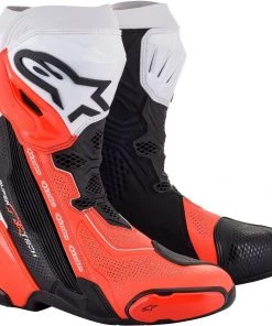 Alpinestars Supertech R V2 Vented Black/White/Fluro Red Boots