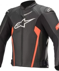 Alpinestars Faster V2 Air Black/Fluro Red Leather Jacket