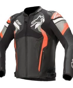 Alpinestars Atem V4 Black/Grey/Fluro Red Leather Jacket