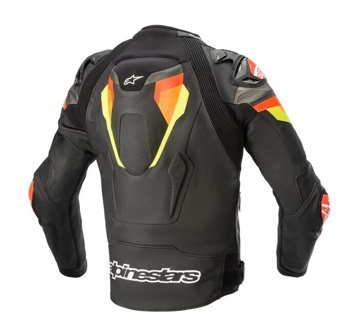 Alpinestars Atem V4 Black/Fluro Red/Fluro Yellow Leather Jacket 2 Alpinestars Atem V4 Black/Fluro Red/Fluro Yellow Leather Jacket - Image 2