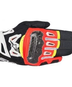 Alpinestars SMX-2 Air Carbon V2 Black/Fluro Red Gloves