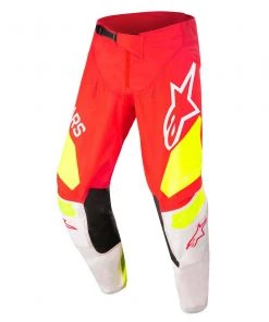 Alpinestars 2022 Techstar Factory Fluro Red/White/Fluro Yellow Pants