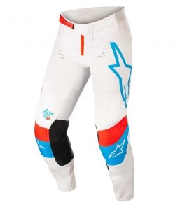 Alpinestars 2022 Techstar Quadro Off White/Neon Blue/Bright Red Pants