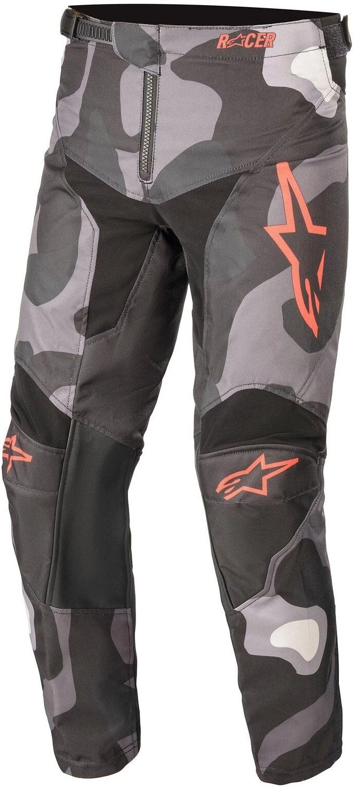 Alpinestars 2021 Racer Tactical Grey Camo/Fluro Red Youth Pants 1 Alpinestars 2021 Racer Tactical Grey Camo/Fluro Red Youth Pants