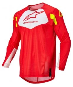 Alpinestars 2022 Techstar Factory Fluro Red/White/Fluro Yellow Jersey
