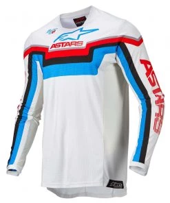 Alpinestars 2022 Techstar Quadro Off White/Neon Blue/Bright Red Jersey