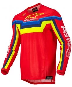 Alpinestars 2022 Techstar Quadro Bright Red/Fluro Yellow/Blue Jersey