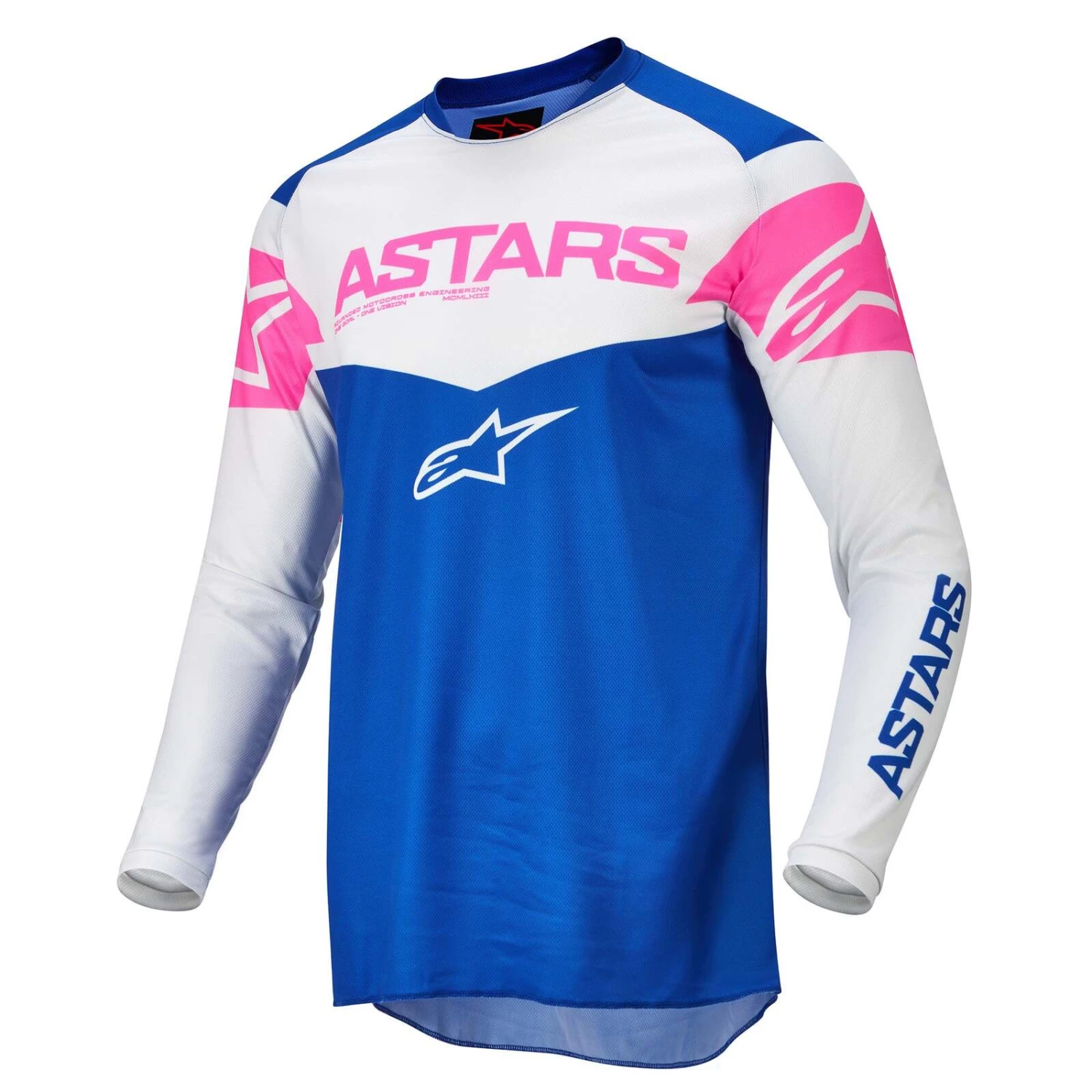 Alpinestars 2022 Fluid Triple Blue/Off White/Fluro Pink Jersey 1 Alpinestars 2022 Fluid Triple Blue/Off White/Fluro Pink Jersey