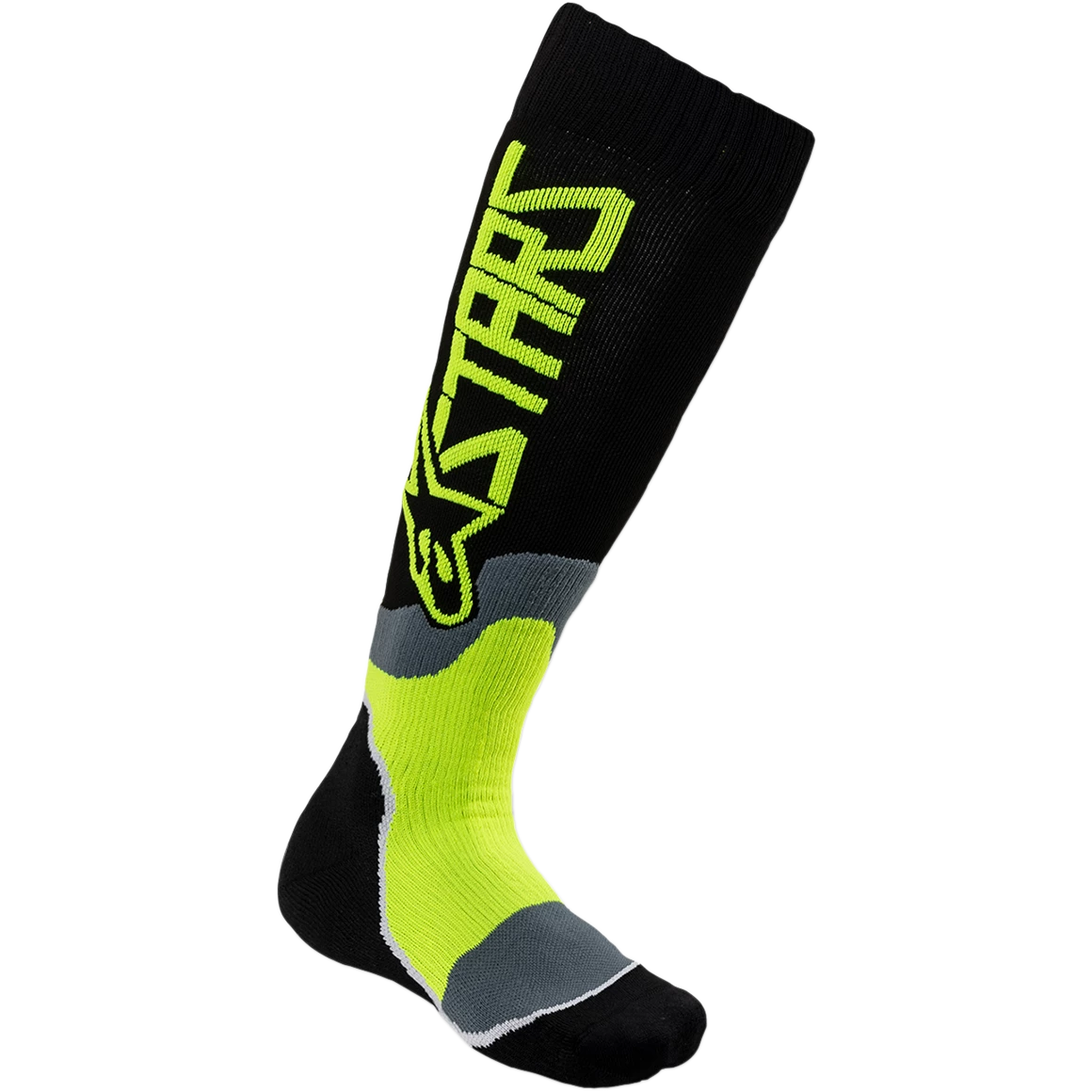 Alpinestars MX Plus 2 Black/Fluro Yellow Youth Socks 1 Alpinestars MX Plus 2 Black/Fluro Yellow Youth Socks