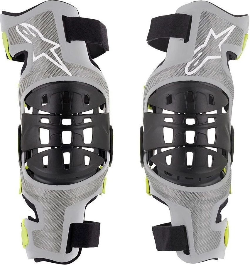 Alpinestars Bionic 7 Silver/Fluro Yellow Knee Brace Set 1 Alpinestars Bionic 7 Silver/Fluro Yellow Knee Brace Set