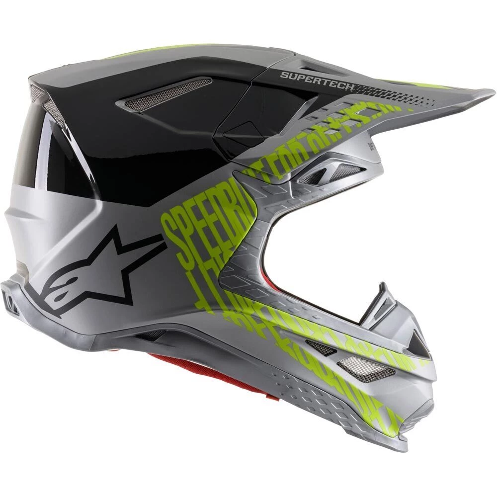 Alpinestars 2021 Supertech M8 Triple Silver/Black/Yellow Helmet 4 Alpinestars 2021 Supertech M8 Triple Silver/Black/Yellow Helmet - Image 4