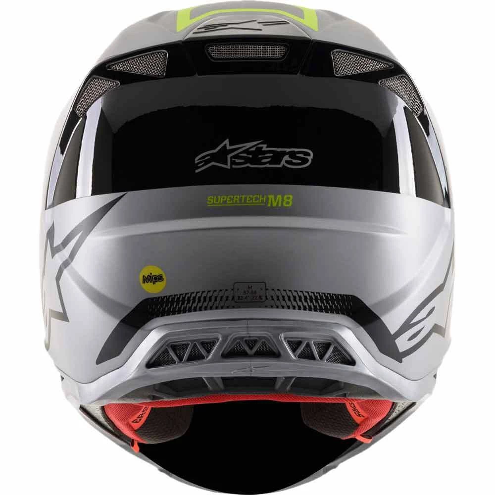 Alpinestars 2021 Supertech M8 Triple Silver/Black/Yellow Helmet 6 Alpinestars 2021 Supertech M8 Triple Silver/Black/Yellow Helmet - Image 6