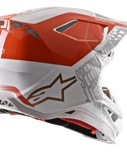Alpinestars Supertech M8 Triple Matte & Gloss Fluro Orange/White/Gold Helmet -Cheap Alpinestars Store AS83012194059 ALT1 HOST 3
