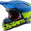 Alpinestars Supertech M8 Radium Matte & Gloss Aqua/Fluro Yellow/Navy Helmet
