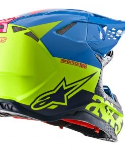 Alpinestars Supertech M8 Radium Matte & Gloss Aqua/Fluro Yellow/Navy Helmet -Cheap Alpinestars Store AS83014197057 ALT1 HOST 3
