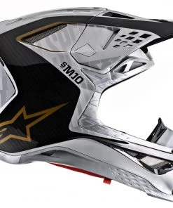 Alpinestars Supertech M10 Alloy Matte & Gloss Silver/Black/Carbon/Gold Helmet -Cheap Alpinestars Store AS83016201909 ALT1 HOST 2