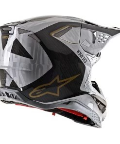 Alpinestars Supertech M10 Alloy Matte & Gloss Silver/Black/Carbon/Gold Helmet -Cheap Alpinestars Store AS83016201909 ALT1 HOST 3