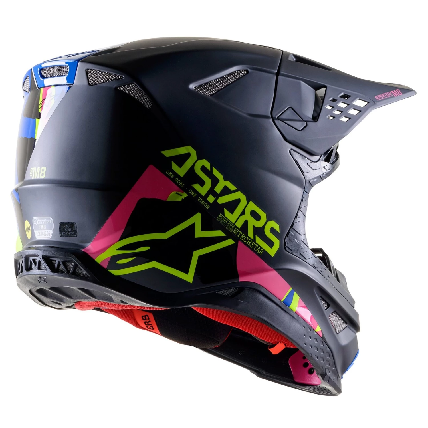 Alpinestars Supertech M8 Echo Black/Blue/Fluro Yellow/Fluro Pink Helmet 3 Alpinestars Supertech M8 Echo Black/Blue/Fluro Yellow/Fluro Pink Helmet - Image 3