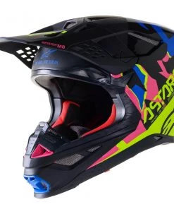 Alpinestars Supertech M8 Echo Black/Blue/Fluro Yellow/Fluro Pink Helmet