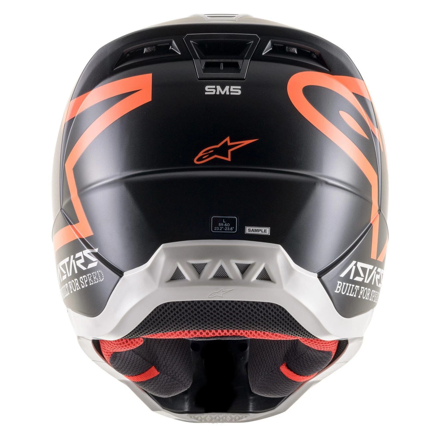 Alpinestars 2021 SM5 Compass Matte Black/Fluro Orange Helmet 4 Alpinestars 2021 SM5 Compass Matte Black/Fluro Orange Helmet - Image 4