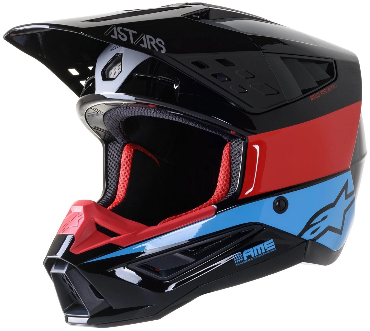 Alpinestars SM5 Bond Black/Red/Cyan/Silver Helmet 1 Alpinestars SM5 Bond Black/Red/Cyan/Silver Helmet