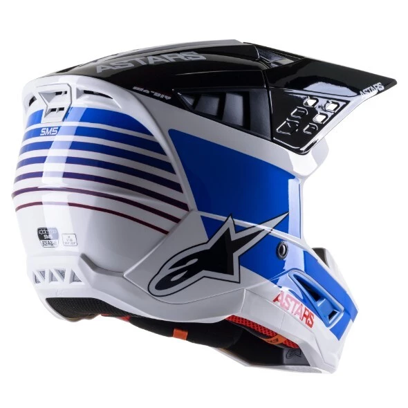 Alpinestars SM5 Speed White/Dark Blue/Red Helmet 2 Alpinestars SM5 Speed White/Dark Blue/Red Helmet - Image 2