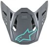 Alpinestars Replacement Visor Peak Teal/Grey for M8 Radium Helmets